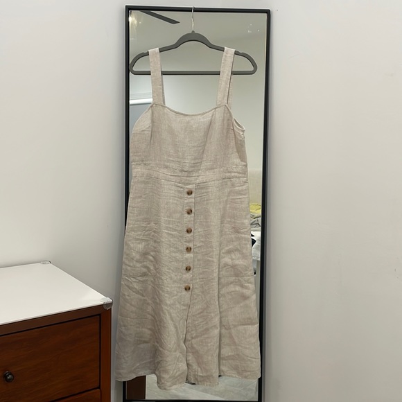 Vince Camuto Cream Linen Summer Dress - Picture 1 of 5